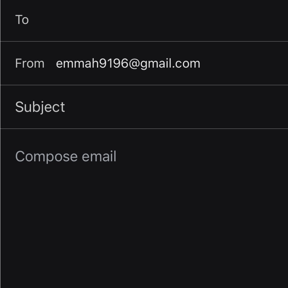 Black Email Interface Screenshot